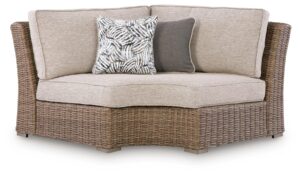 Laguna Heights - Curved Corner Chair With Cushion - Beige