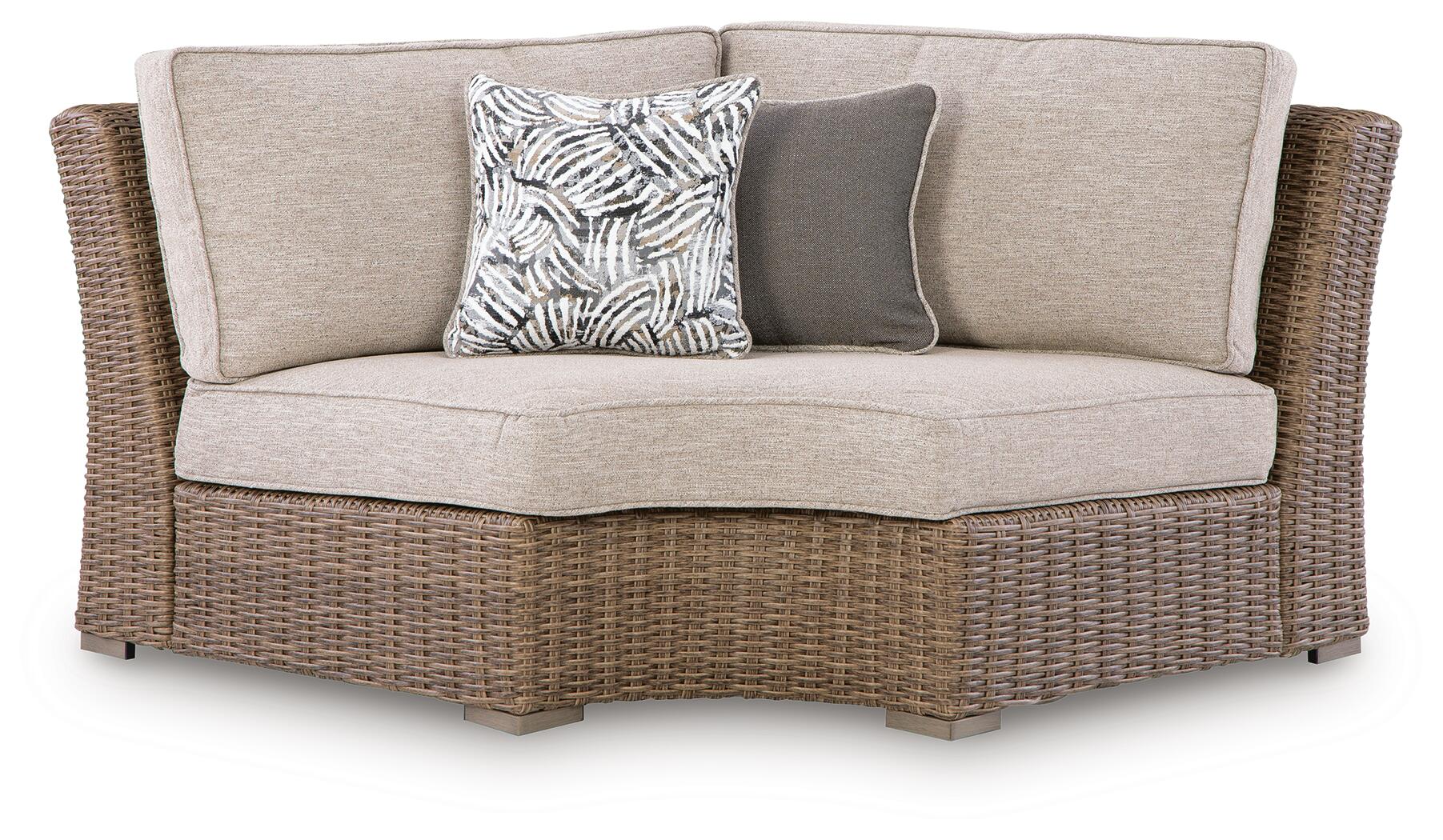 Laguna Heights - Curved Corner Chair With Cushion - Beige