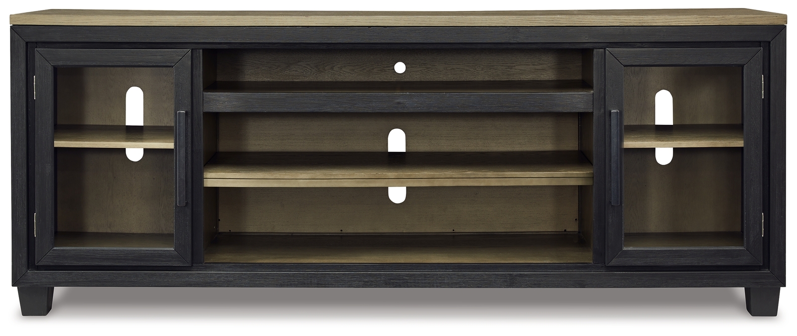 Foyland - XL TV Stand w/Fireplace Option - Black / Brown - Image 4
