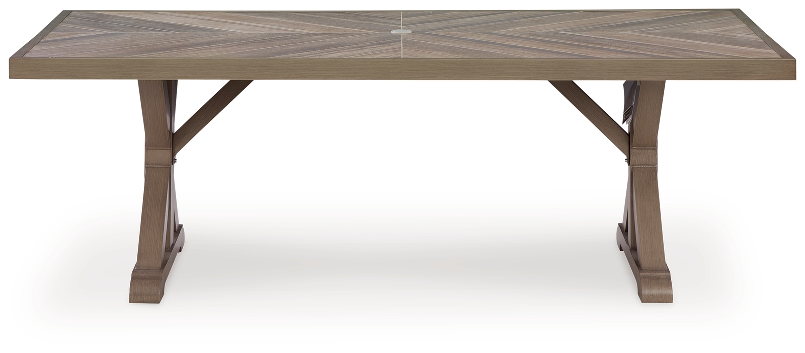 Laguna Heights - Rectangular Dining Table With Umbrella Option - Beige - Image 3