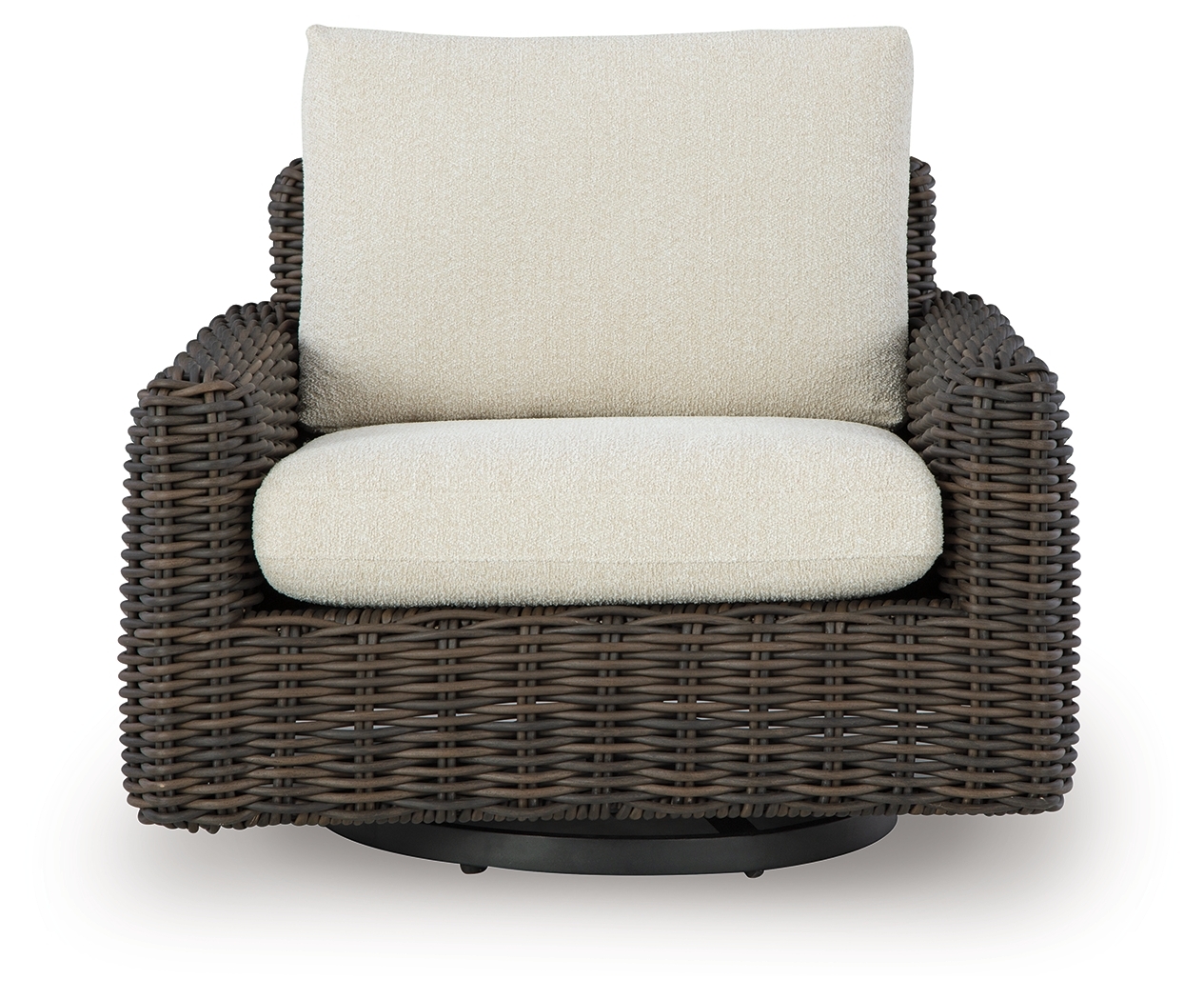 Kimora - Swivel Glider Lounge With Cushion - Beige / Dark Brown - Image 3