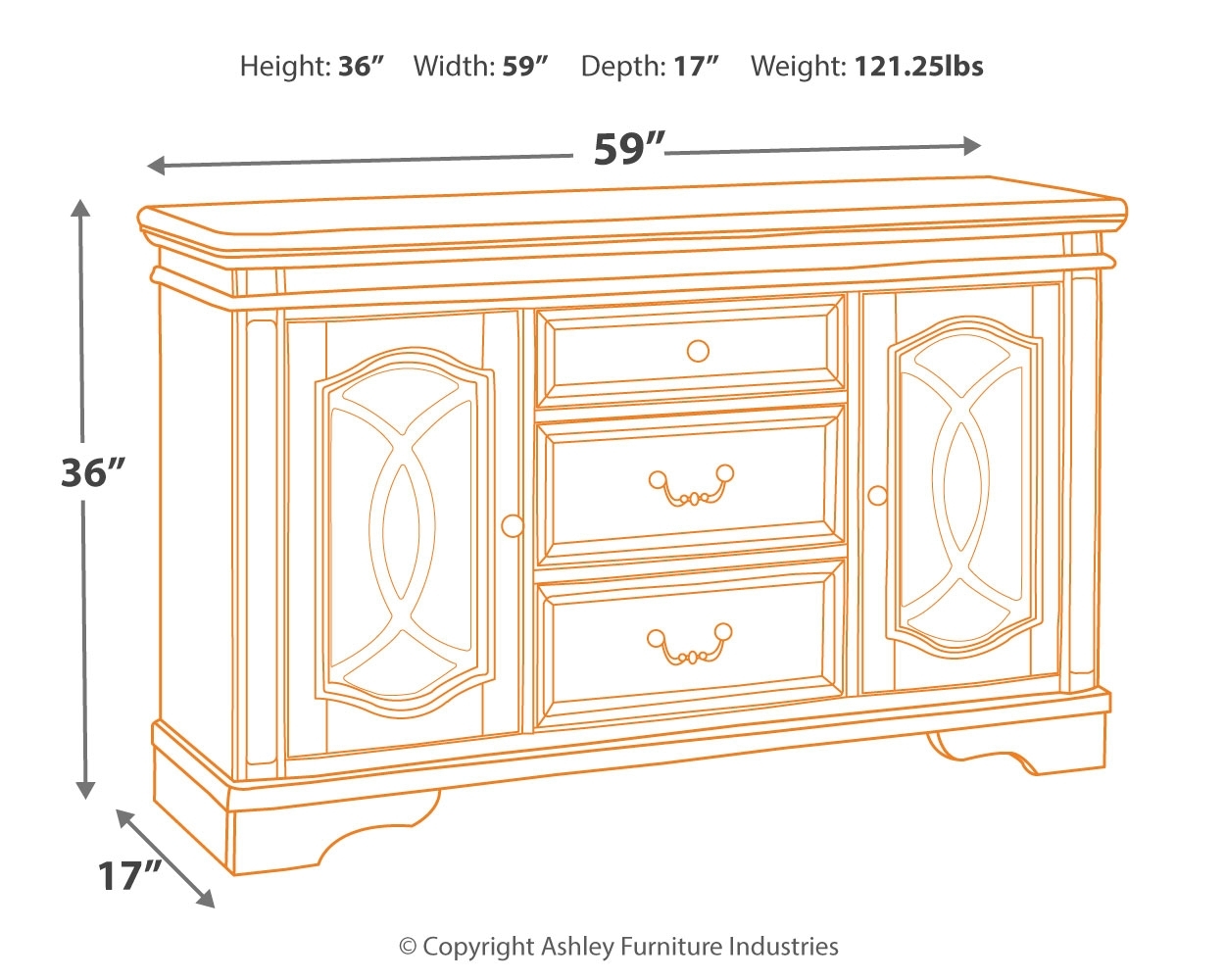 Realyn - Dining Room Server - Chipped White - Image 4