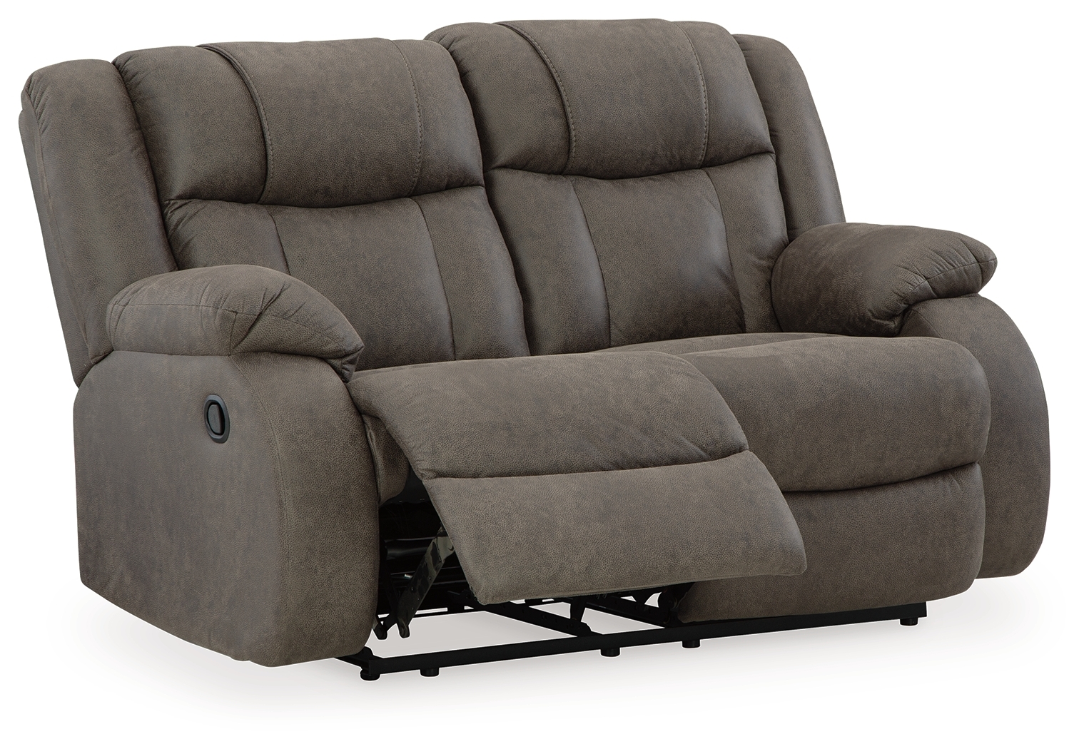 First Base - Reclining Loveseat - Gunmetal - Image 4