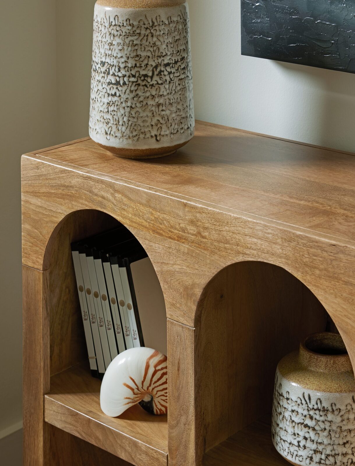 Luzmanacy - Console Sofa Table - Natural Brown - Image 5