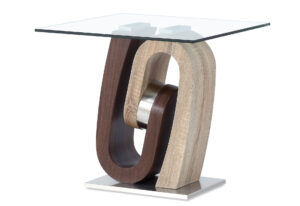 T4126 - End Table Base - Silver / Light Brown