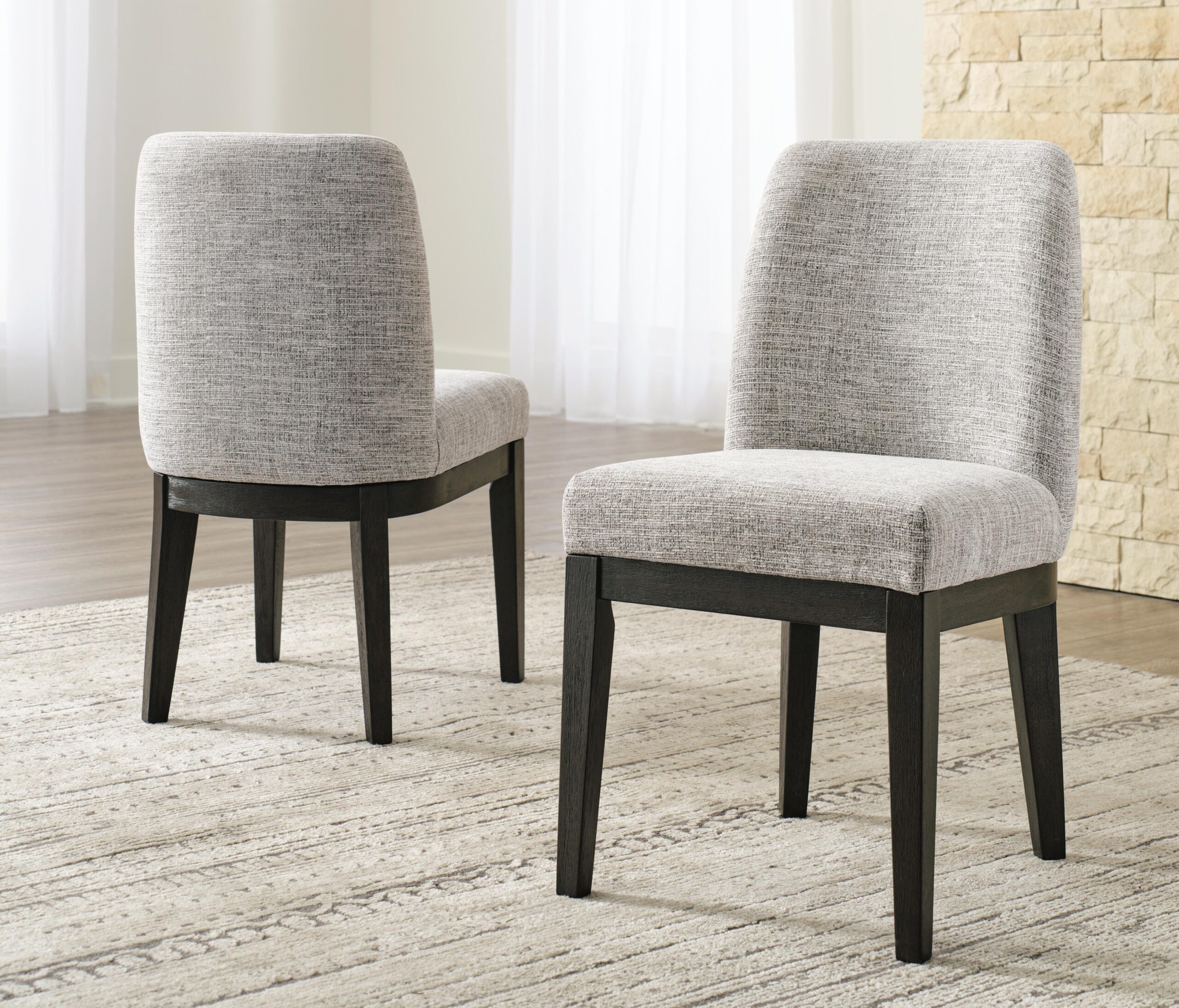 Burkhaus - Dining UPH Side Chair (Set of 2) - Beige / Dark Brown - Image 2