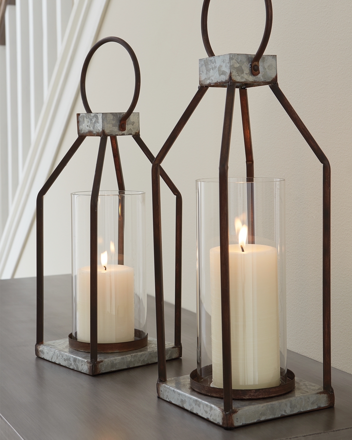 Diedrick - Lantern Set (Set of 2) - Gray / Black - Image 2