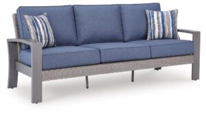 Half Moon Beach - Sofa With Cushion - Blue / Gray