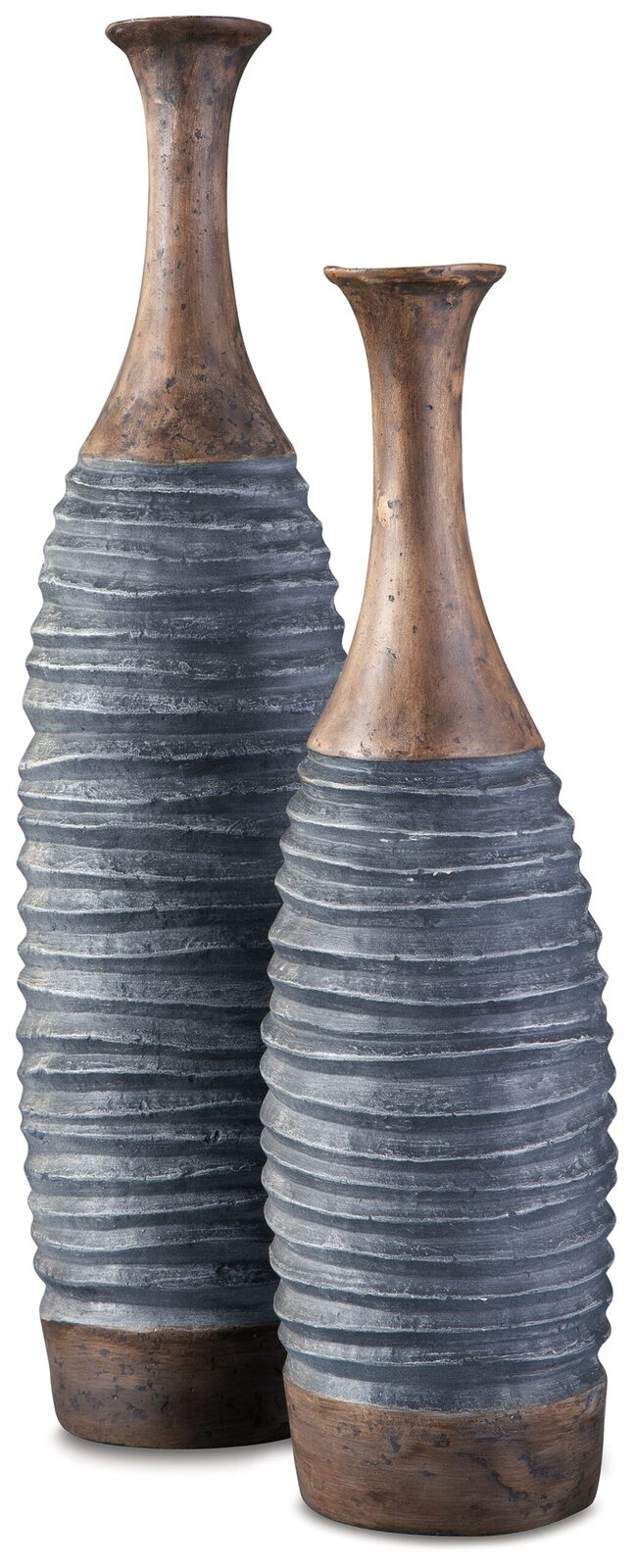 Blayze - Vase Set (Set of 2) - Antique Gray / Brown - Image 3