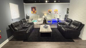 U8881 - Power Reclining Sofa With Armrest Cupholder, DDT With Watch Charger, Immerse Speaker With Subwoofer And Multi-Color LED - Black