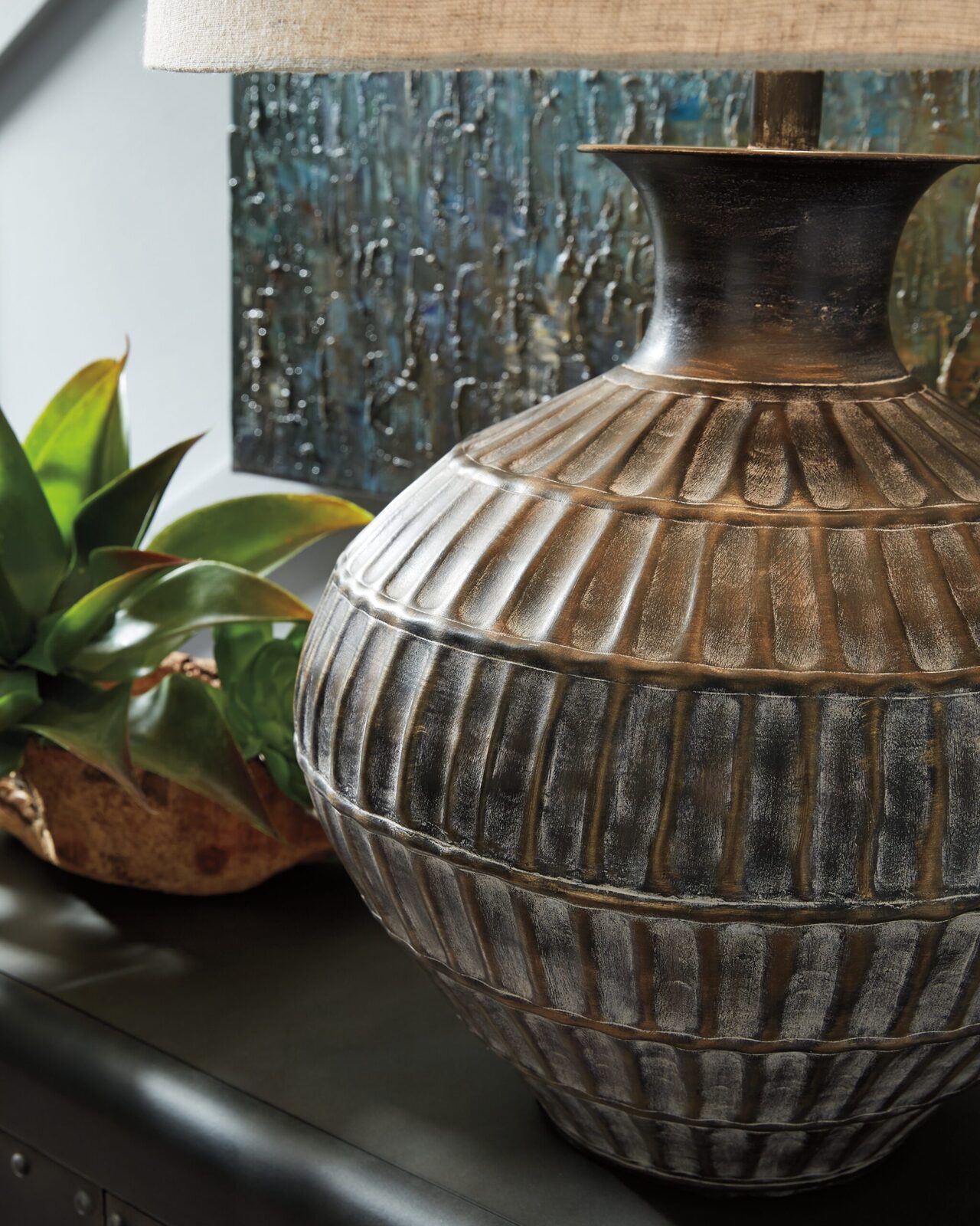Magan - Metal Table Lamp - Antique Bronze Finish - Image 5