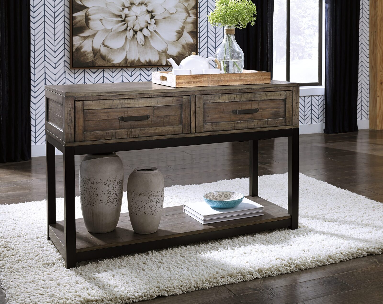 Johurst - Sofa Table - Grayish Brown - Image 5