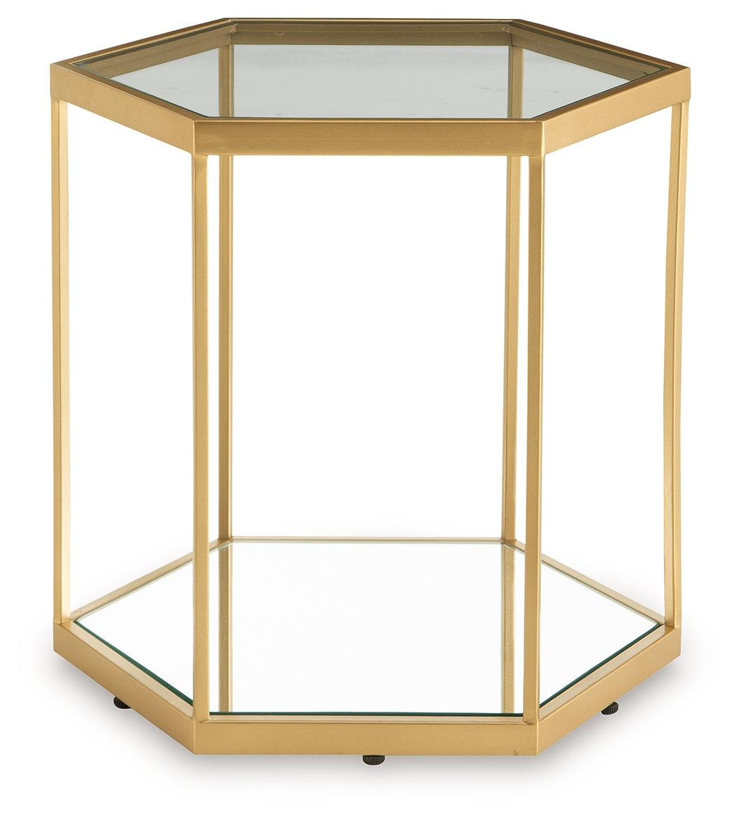 Veerwick - Accent Cocktail Table - Gold Finish - Image 3