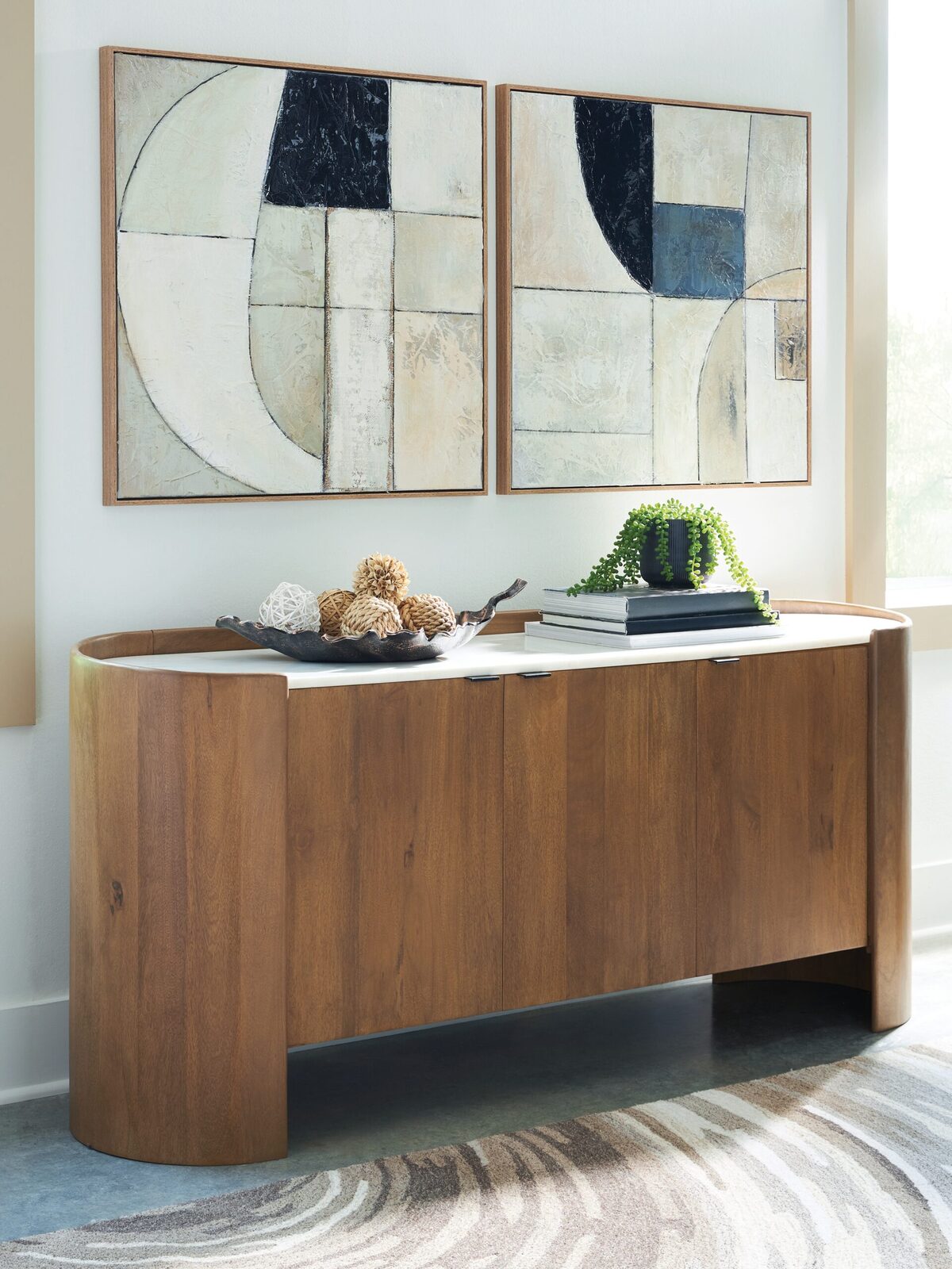 Fitzroy - Accent Cabinet - Brown / White - Image 2