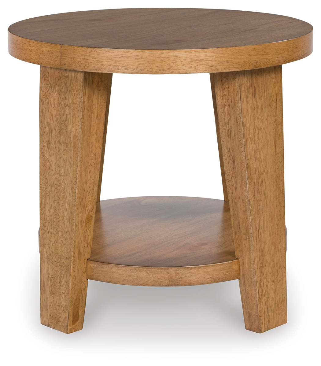 Kristiland - Round End Table - Light Brown - Image 4
