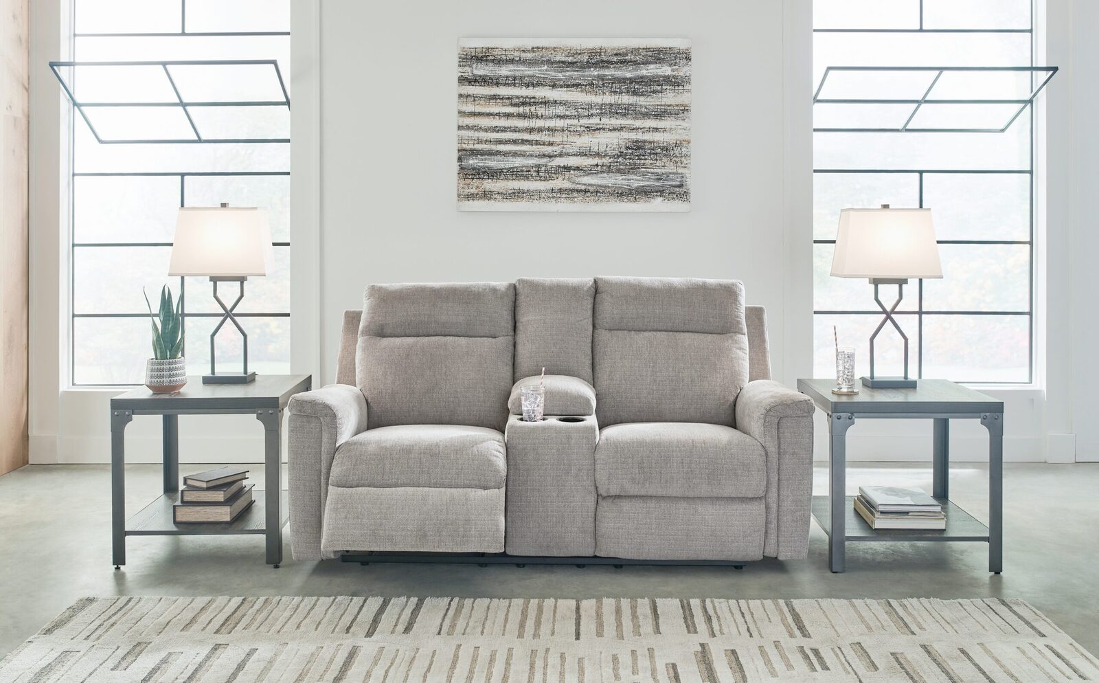 Barnsana - Dbl Power Reclining Loveseat With Console - Image 2