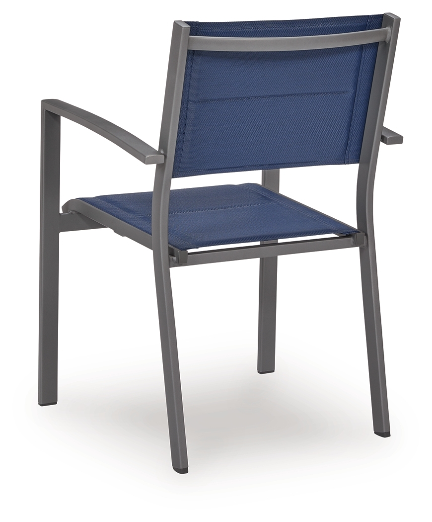 Rocky Creek - Sling Arm Chair (Set of 4) - Blue / Gray - Image 4