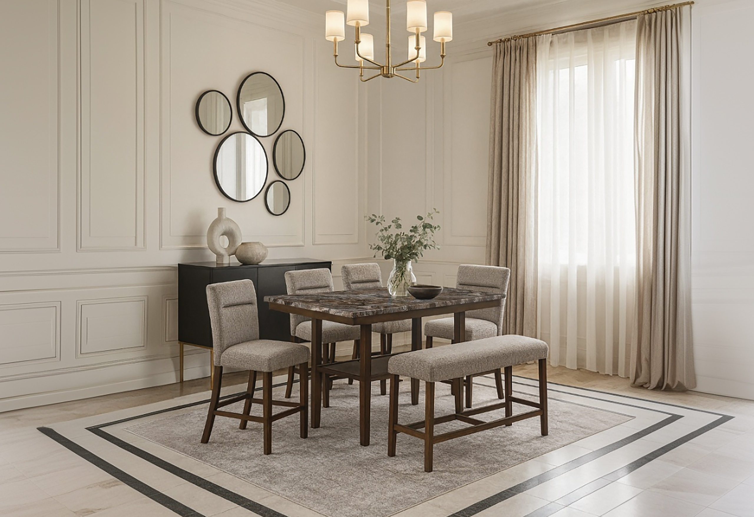 D4355 - Dining Room Set - Dark Brown - Image 5