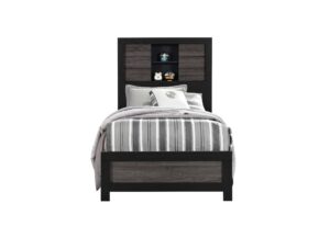 Lisbon - Bookcase Bed - Black / Gray