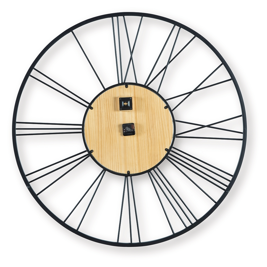 Brockett - Wall Clock - Black / Natural - Image 4