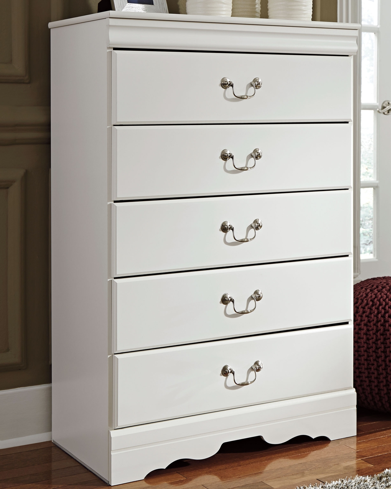 Anarasia - Five Drawer Chest - White - Image 2