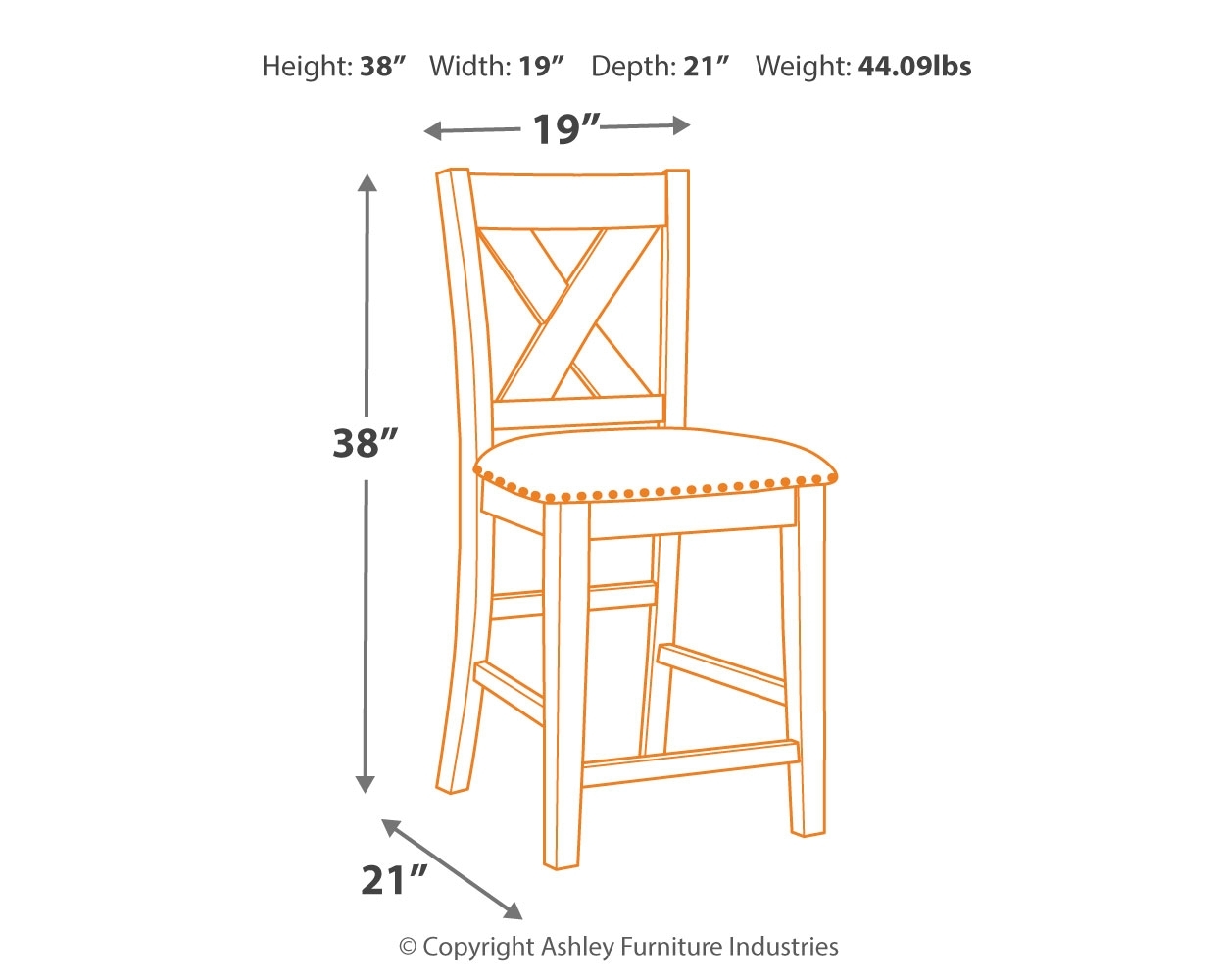 Caitbrook - Upholstered Barstool (Set of 2) - Gray - Image 4