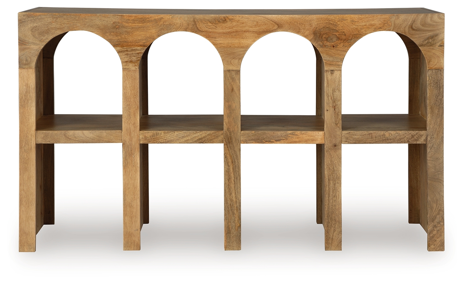 Luzmanacy - Console Sofa Table - Natural Brown - Image 3