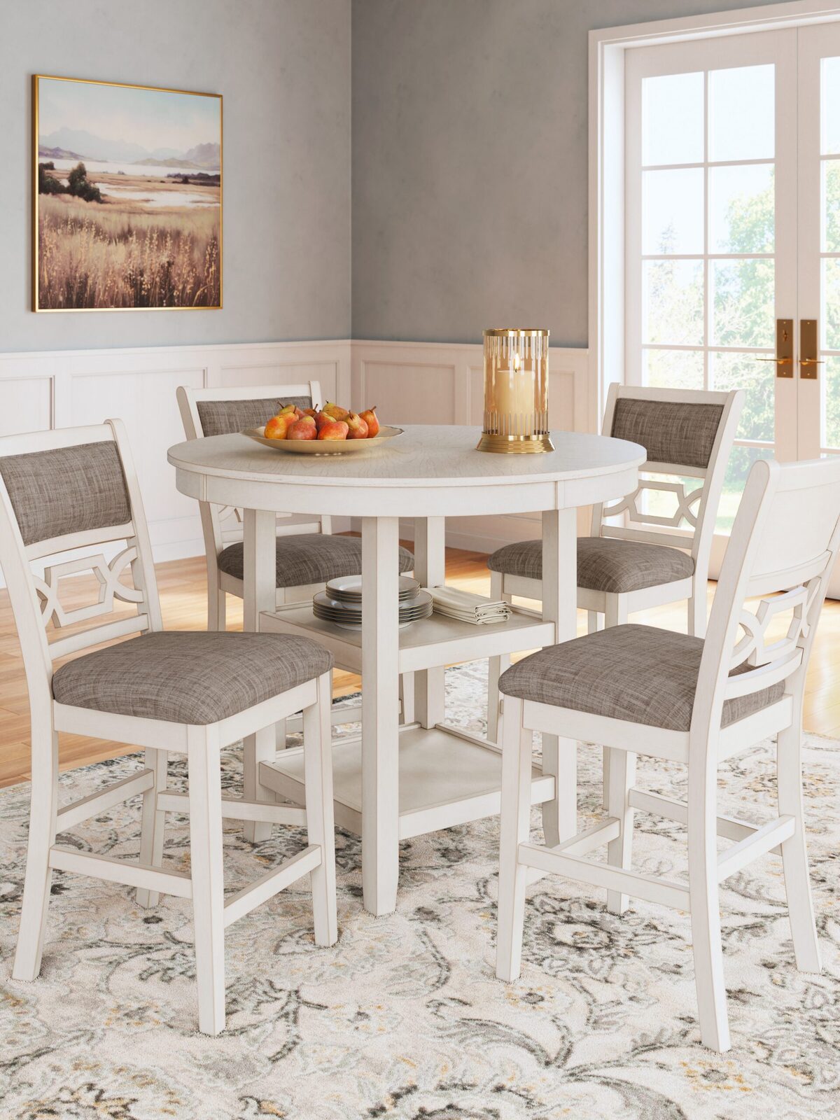 Erinberg - Dining Room Counter Table Set (Set of 5) - Antique White - Image 6