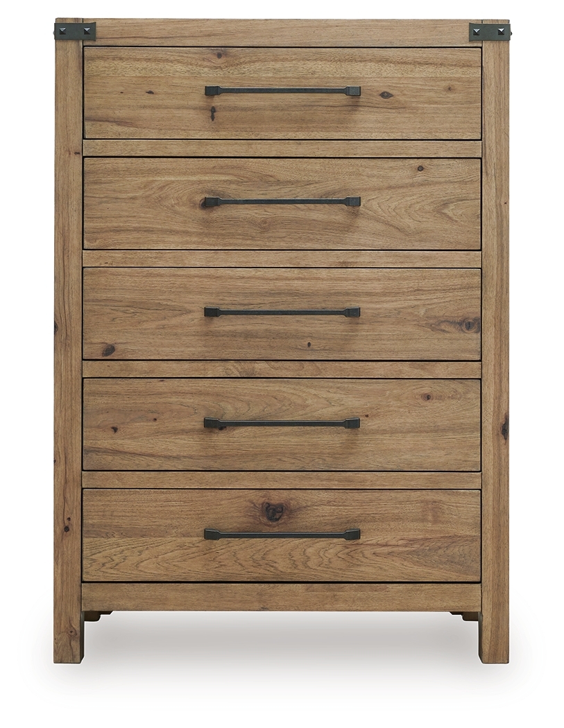 Ridgester - Five Drawer Chest - Light Brown - Image 4