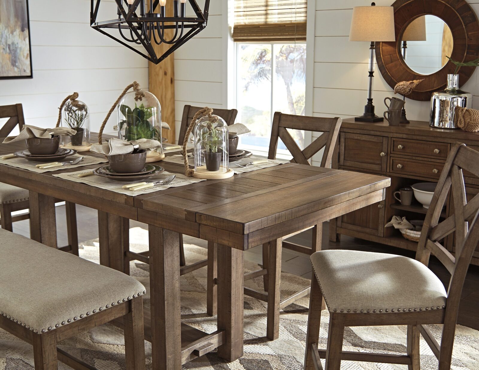 Moriville - Rectangular Dining Room Counter Extension Table - Grayish Brown - Image 6