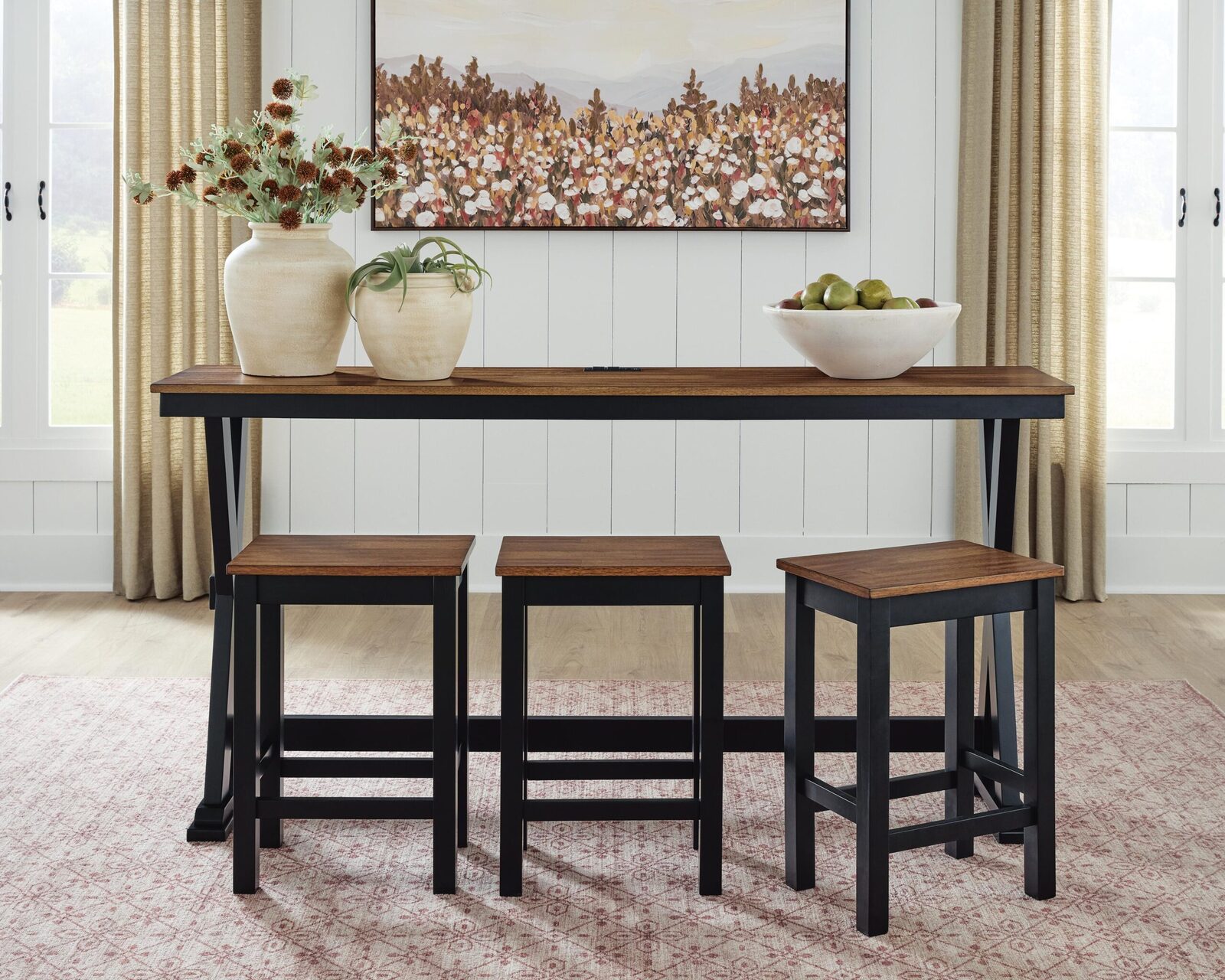 Wildenauer - Rectangular Dining Room Counter Table Set (Set of 4) - Brown / Black - Image 2