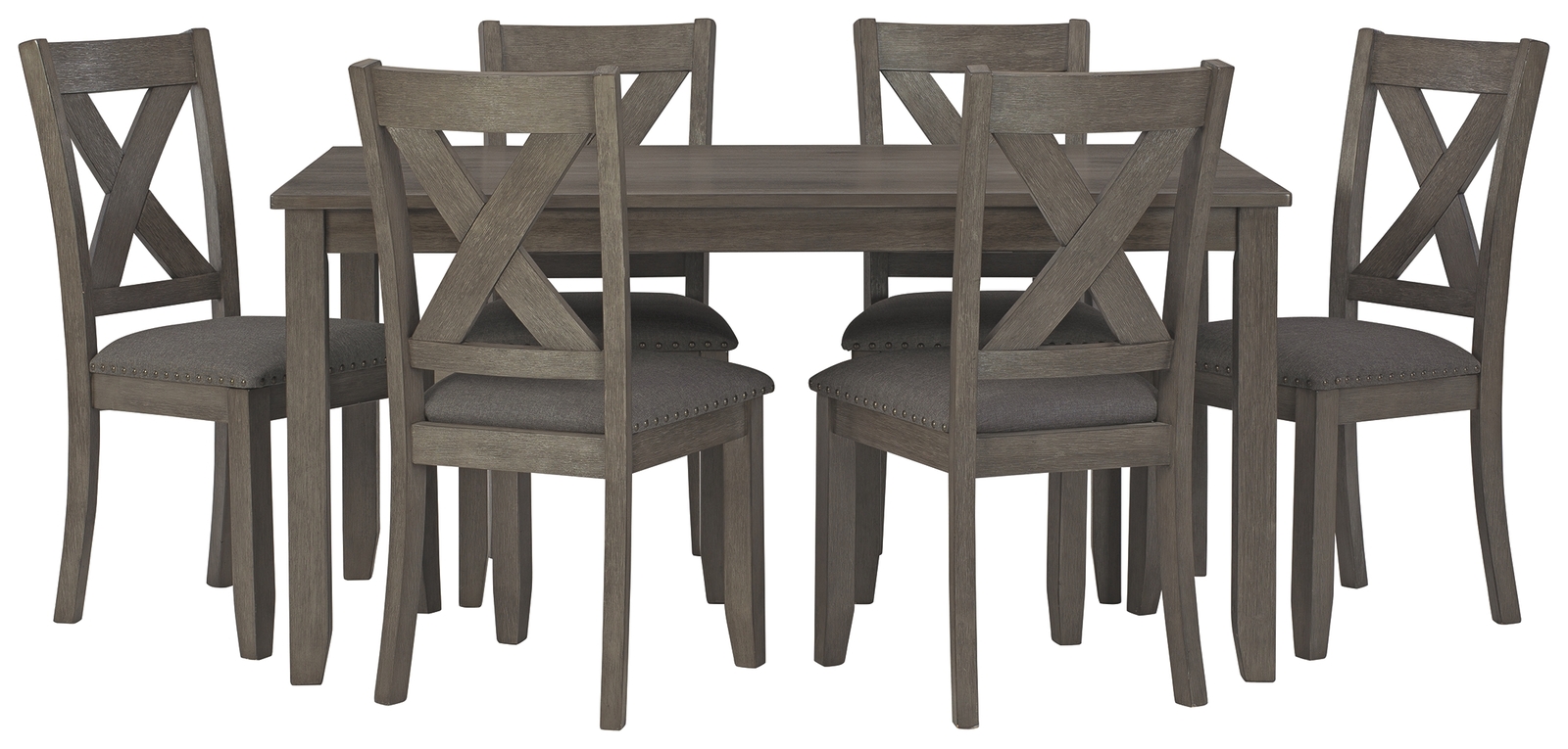 Caitbrook - RECT DRM Table Set (Set of 7) - Gray - Image 3