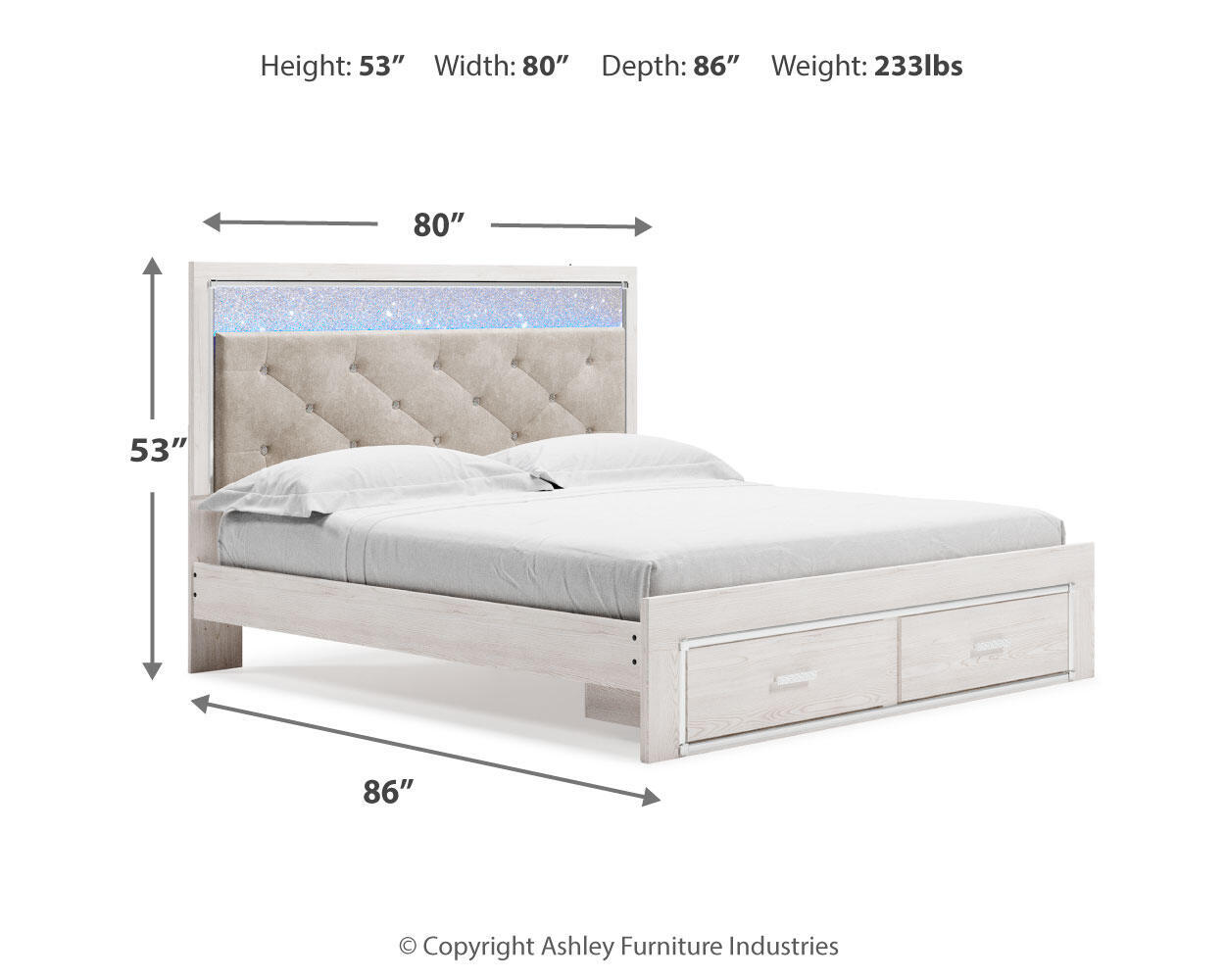 Altyra - King Upholstered Storage Bed - White - Image 8