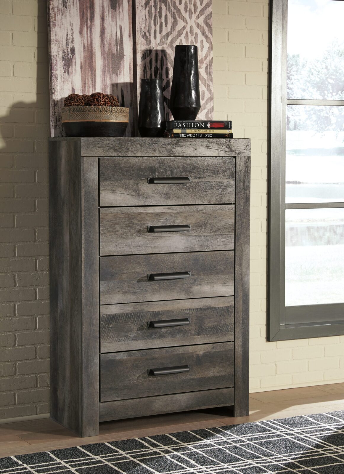 Wynnlow - Five Drawer Chest - Gray - Image 3