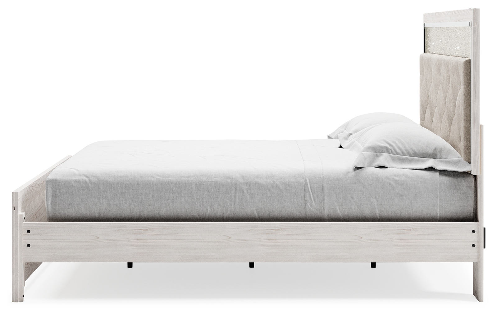 Altyra - King Panel Bed With Upholstered Headboard - White - Image 6