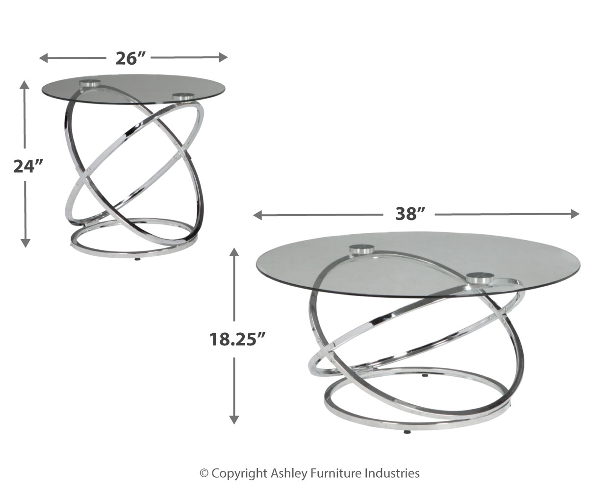 Hollynyx - Occasional Table Set (Set of 3) - Chrome Finish - Image 5