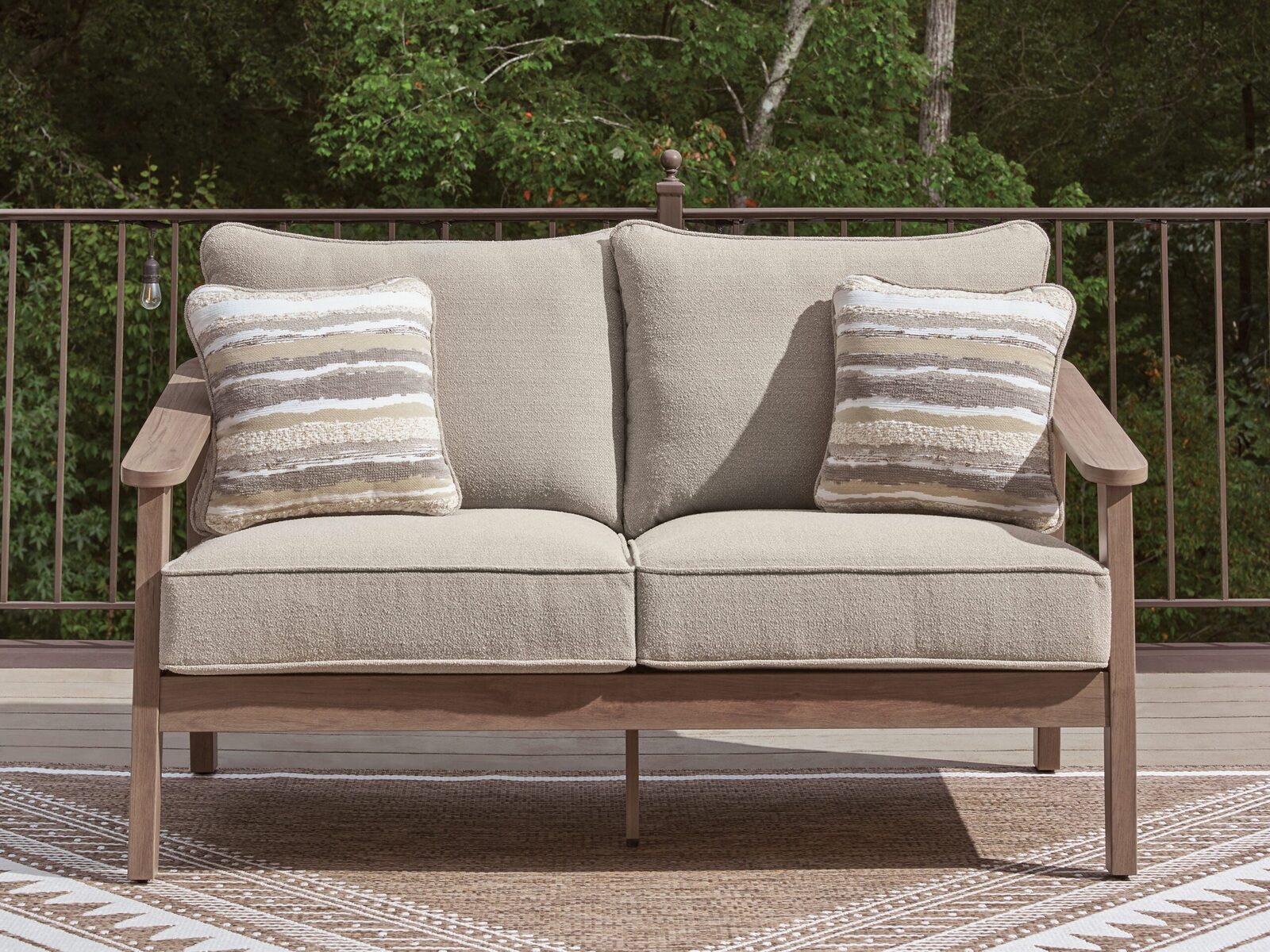 Harmony Headlands - Loveseat With Cushion - Natural / Gray - Image 2