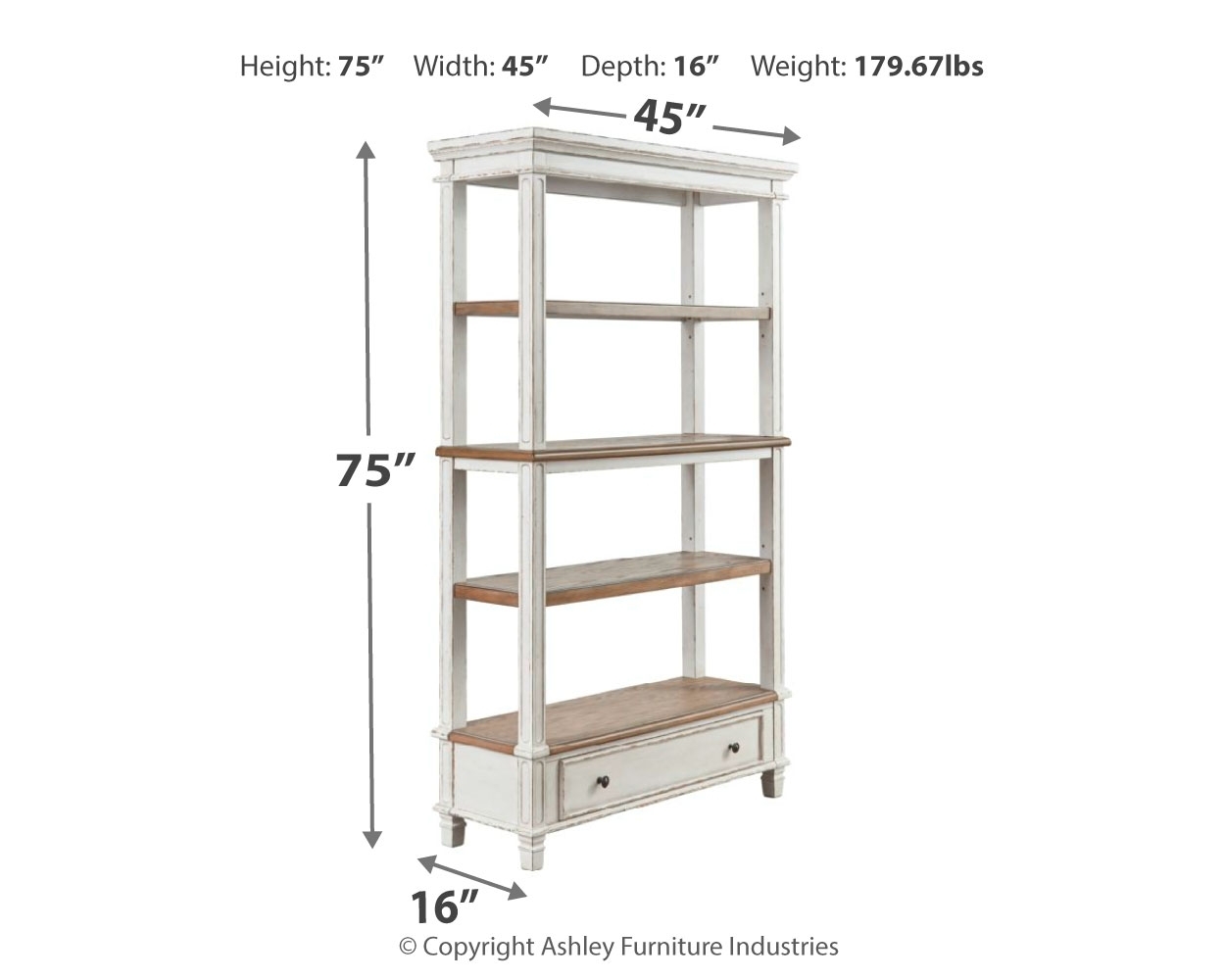Realyn - Bookcase - Brown / White - Image 4
