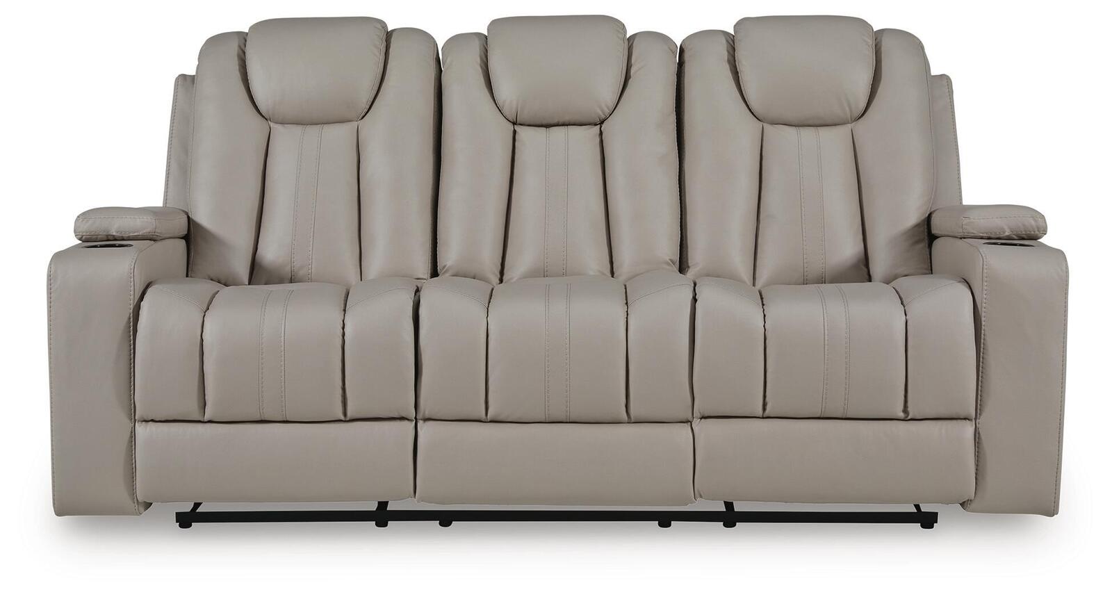 Elevate Edges - Reclining Sofa With Drop Down Table - Coin - Image 4