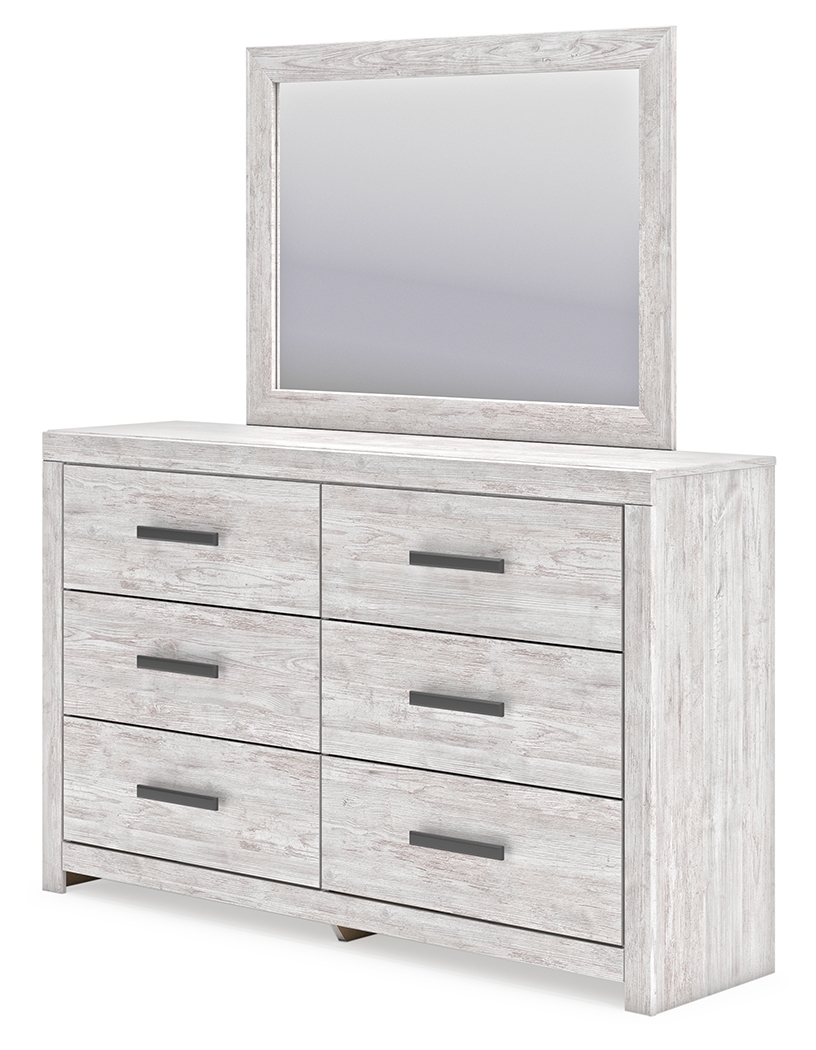 Cayboni - Dresser And Mirror - Whitewash - Image 3