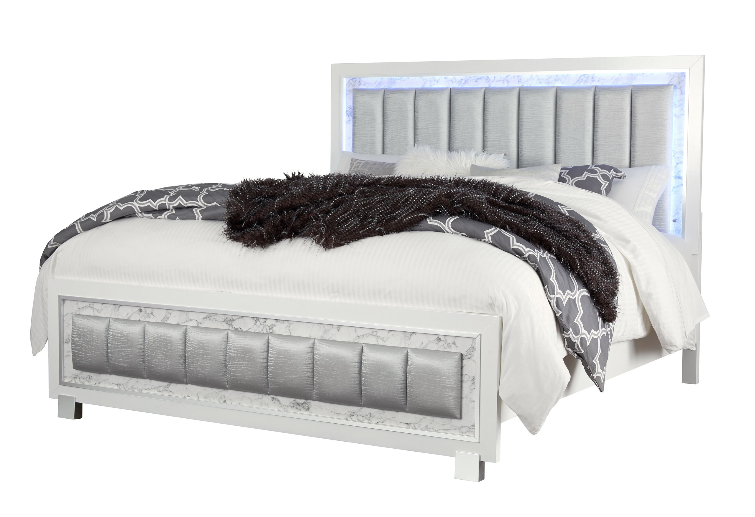 Santorini - Bed Footboard & Slats - White - Image 2