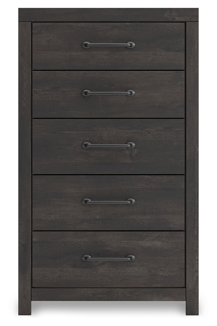 Hollivern - Five Drawer Chest - Dark Gray - Image 5