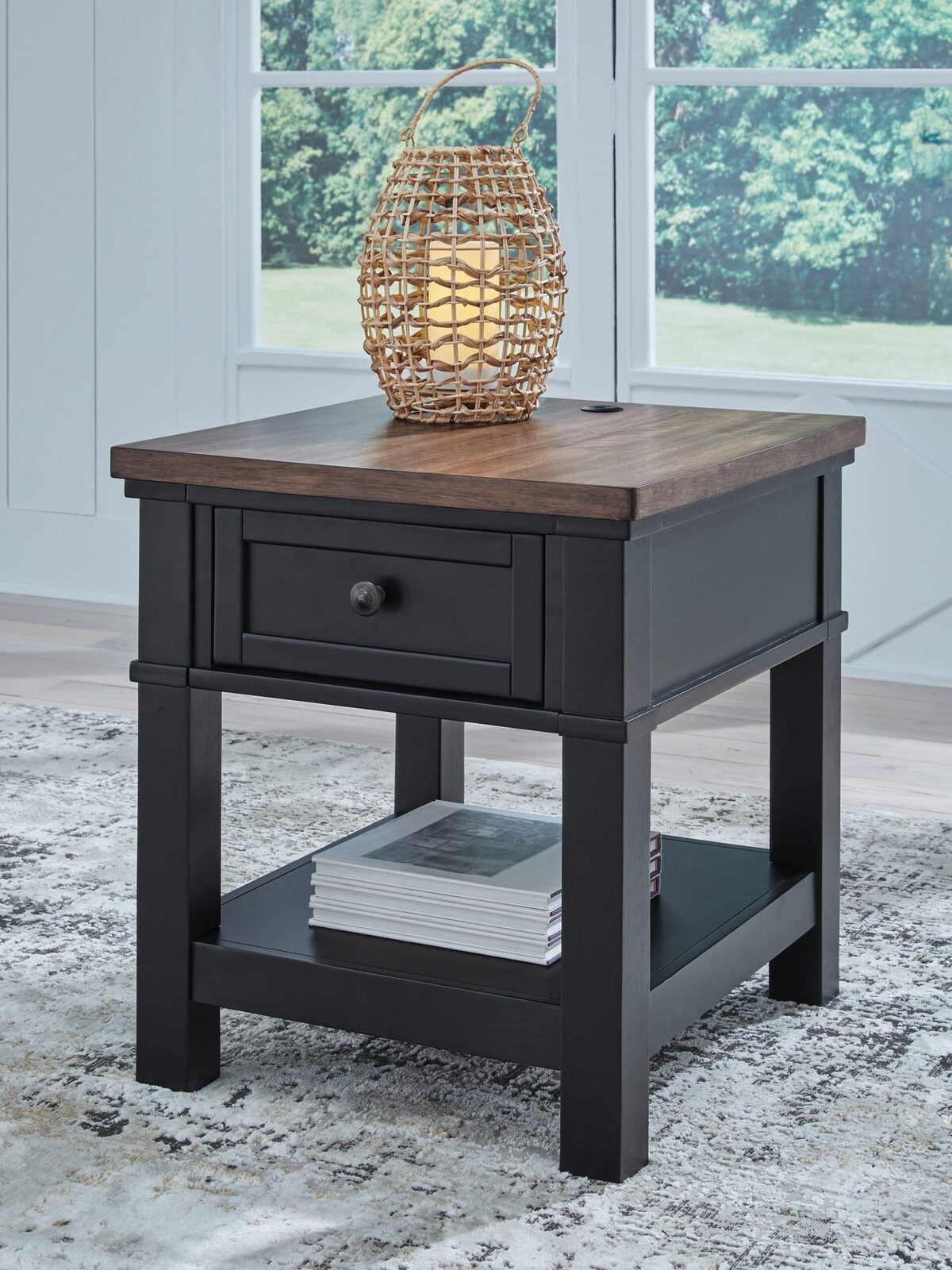 Wildenauer - Rectangular End Table - Brown / Black - Image 2