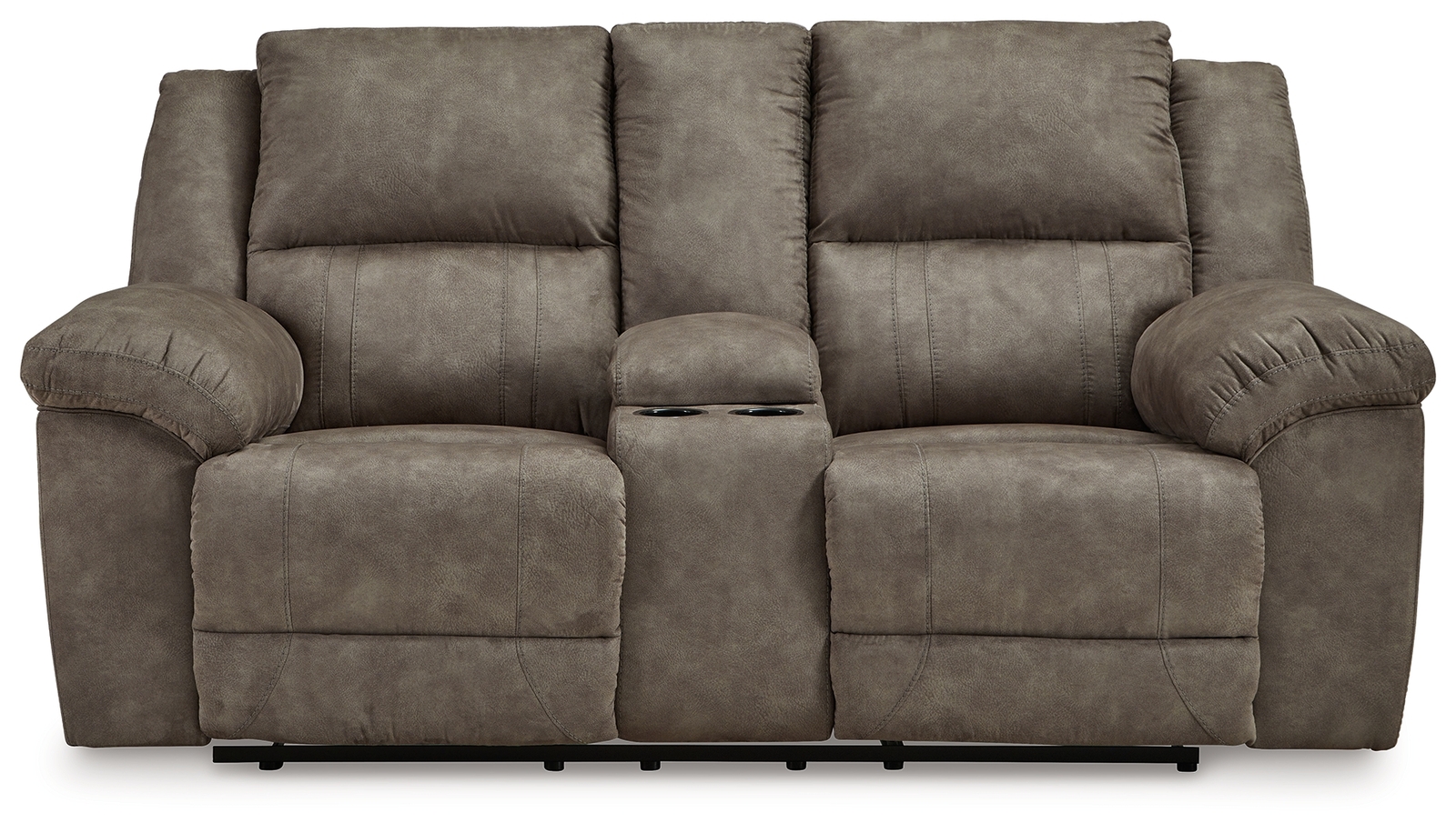 Laresview - Dbl Reclining Loveseat with Console - Fossil - Image 4