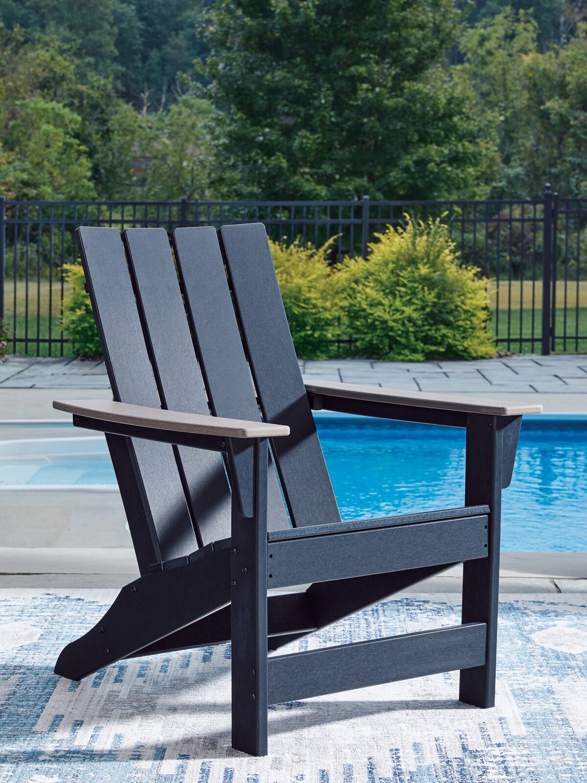 East Beach - Adirondack Chair - Black / Beige - Image 2