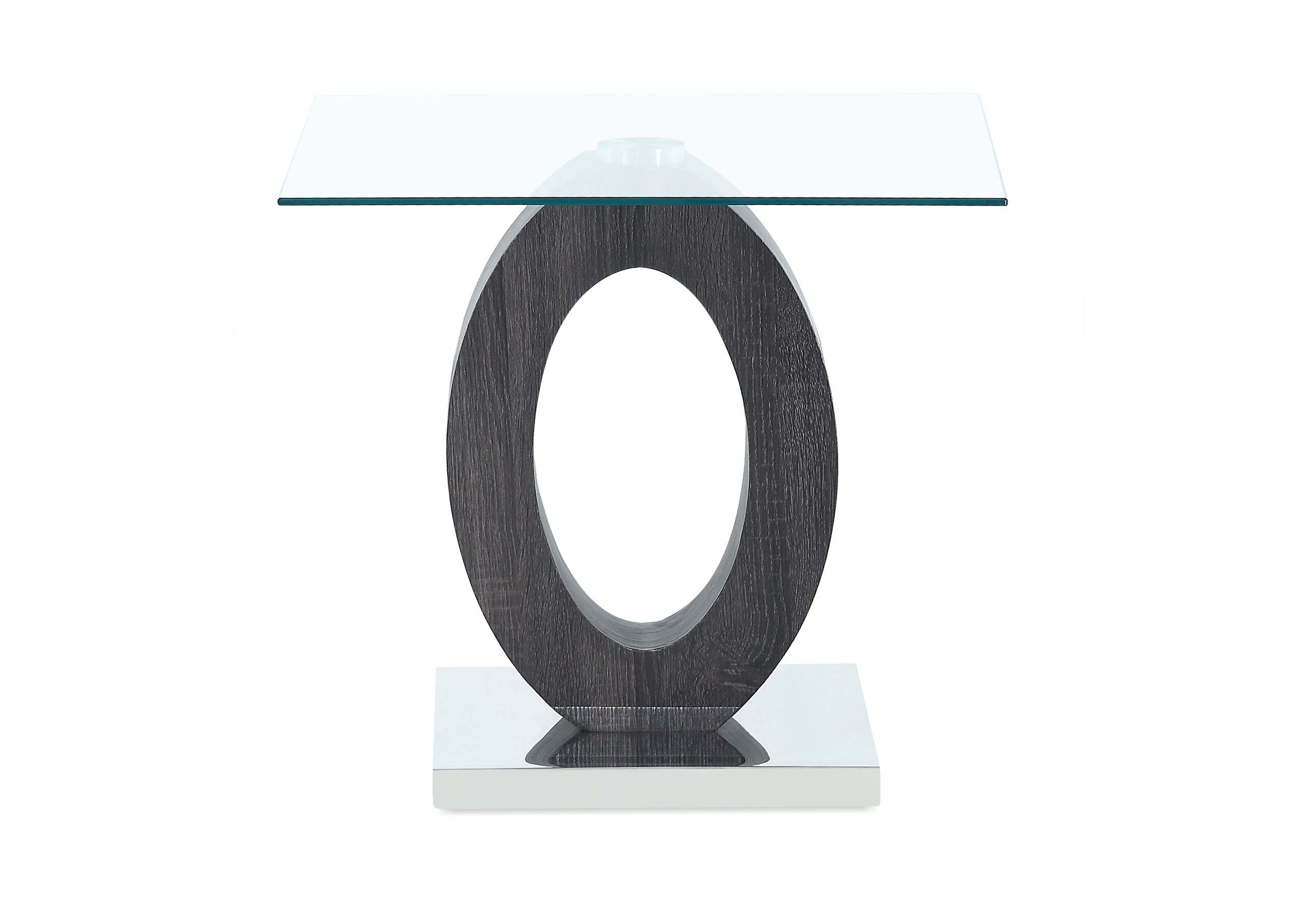 T1628 - End Table Column And Base - Dark Gray / Silver / White - Image 2