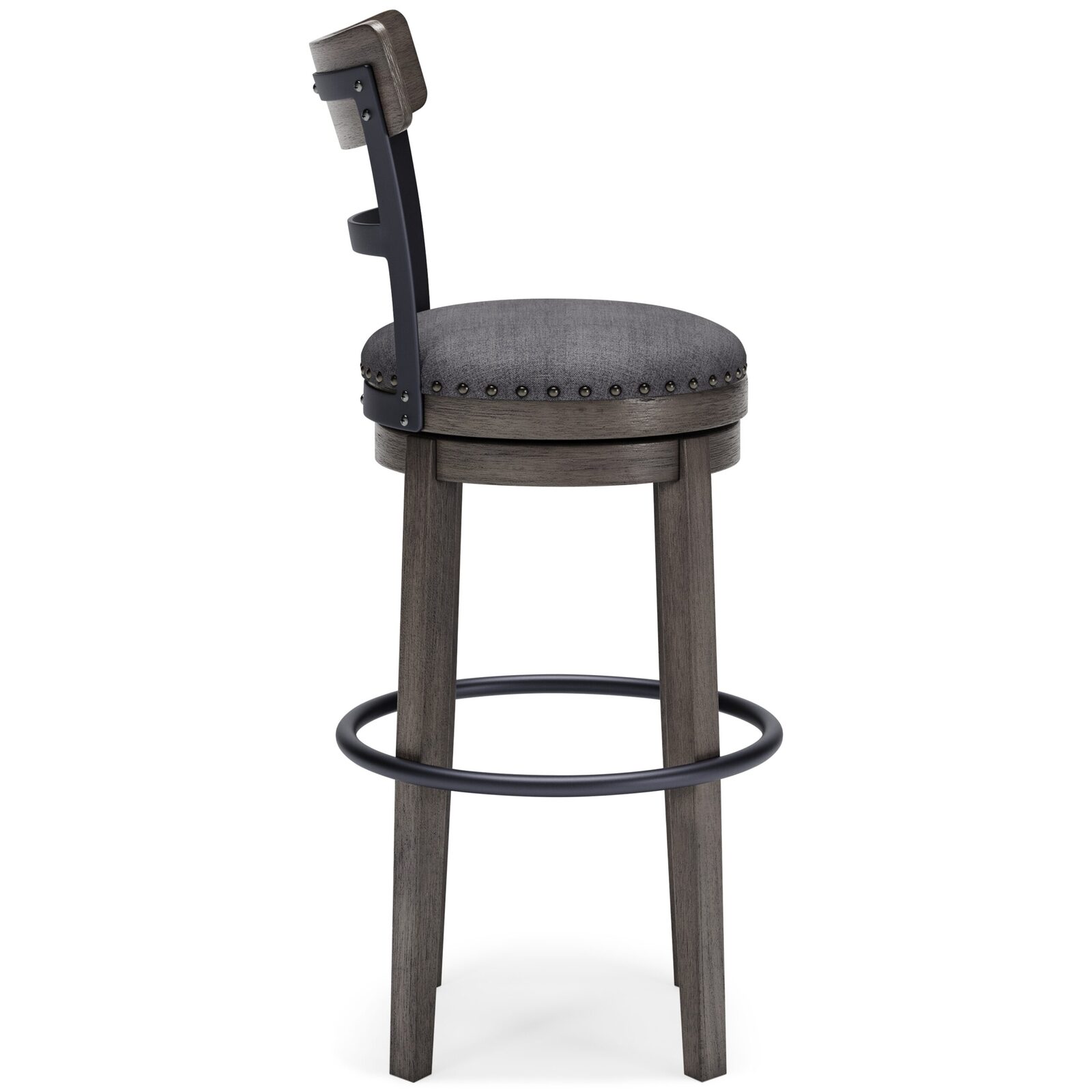 Caitbrook - Tall UPH Swivel Barstool - Gray - Image 7
