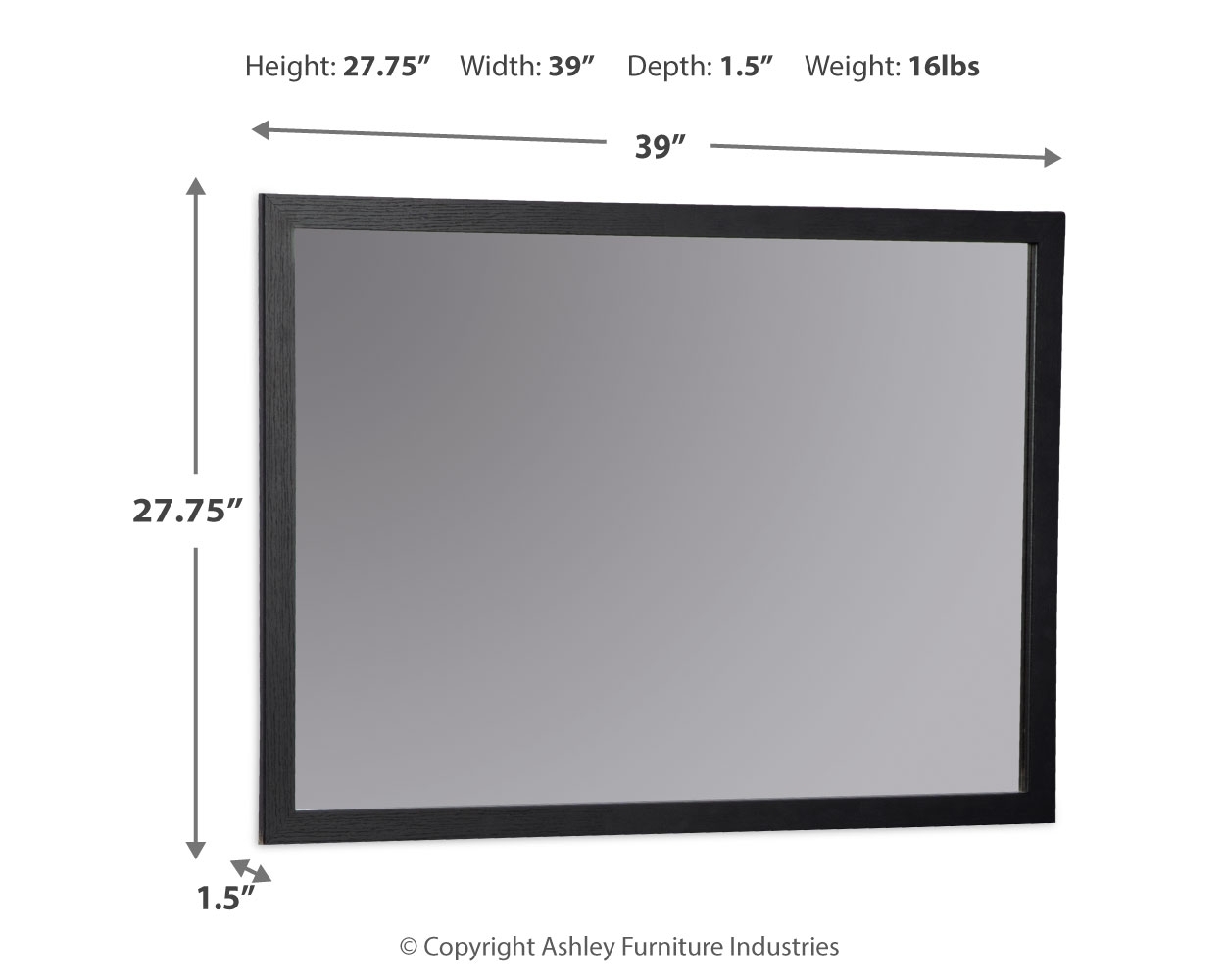 Danziar - Bedroom Mirror - Black - Image 4