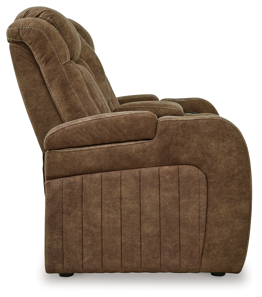 Wolfridge - Power Reclining Loveseat With Console /Adj Hdrst - Brindle - Image 6