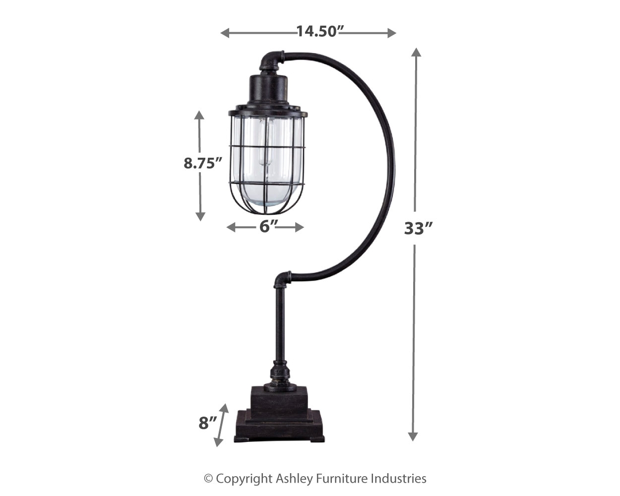 Jae - Metal Desk Lamp - Antique Black - Image 3